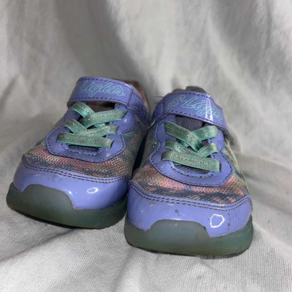 Whimsical Purple and Green Slip-On Sneakers